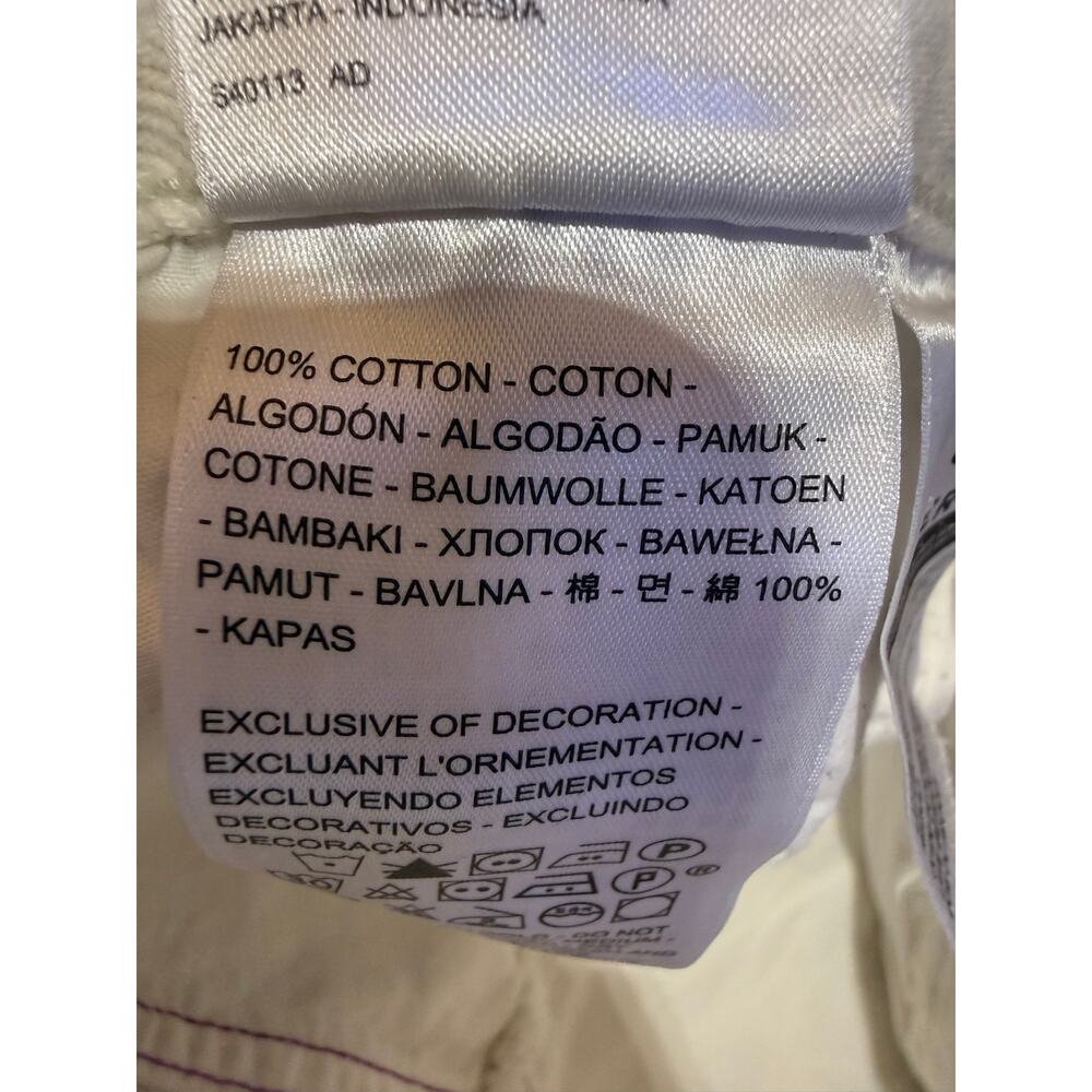 Levi’s Ribcage Straight Ankle Rainbow White Denim Jeans Size 29 - Picture 9 of 13